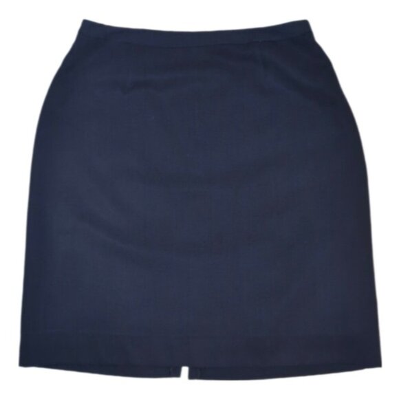 VINTAGE 90s Esprit Pencil Skirt Midnight Dark Blue Womens Size 7 8 - Picture 1 of 16